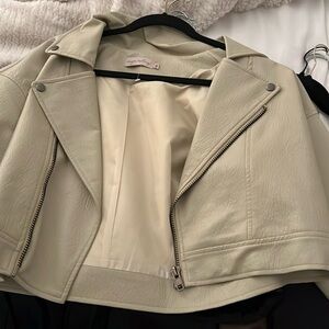 Faux laeather crop jacket